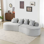 Modern Curved Sofa with Pillows