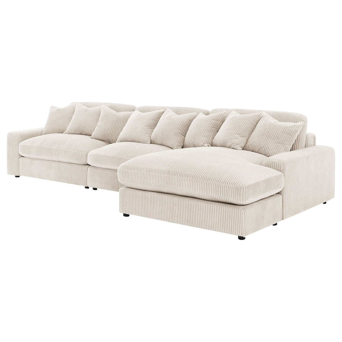 Blaine 146-Inch Reversible Chaise Sectional Sofa Set – Sand