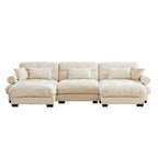 Super Comfort Oversized Modular Sectional Sofa with Movable Ottoman