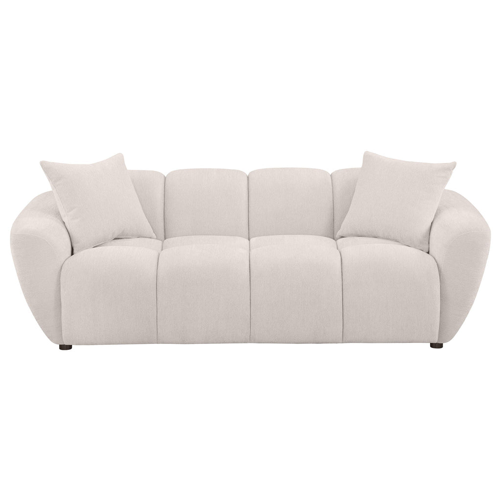 Destino Chenille Upholstered Splayed Arm Sofa Greige