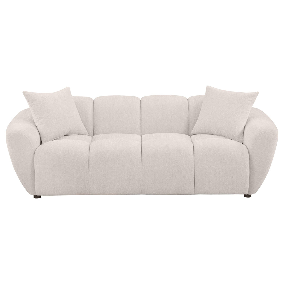 Destino Chenille Upholstered Splayed Arm Sofa Greige