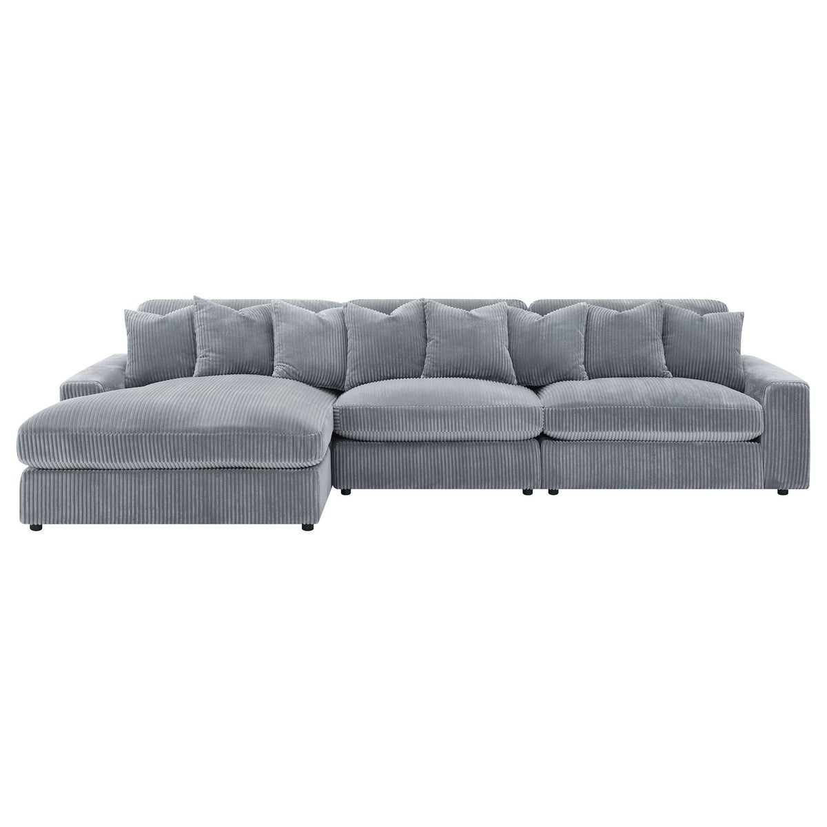 Blaine 146-Inch Reversible Chaise Sectional Sofa Set – Fog