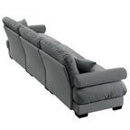 Modern Oversize Sofa with Cloud Like Comfort, Featuring Waist & Throw Pillows