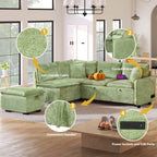 Convertible Sofa Bed Sectional Sofa Sleeper L-Shaped Sofa with A Storage Ottoman