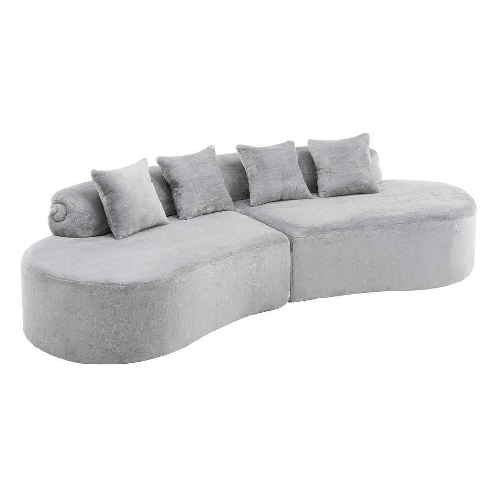 Modern Curved Sofa with Pillows