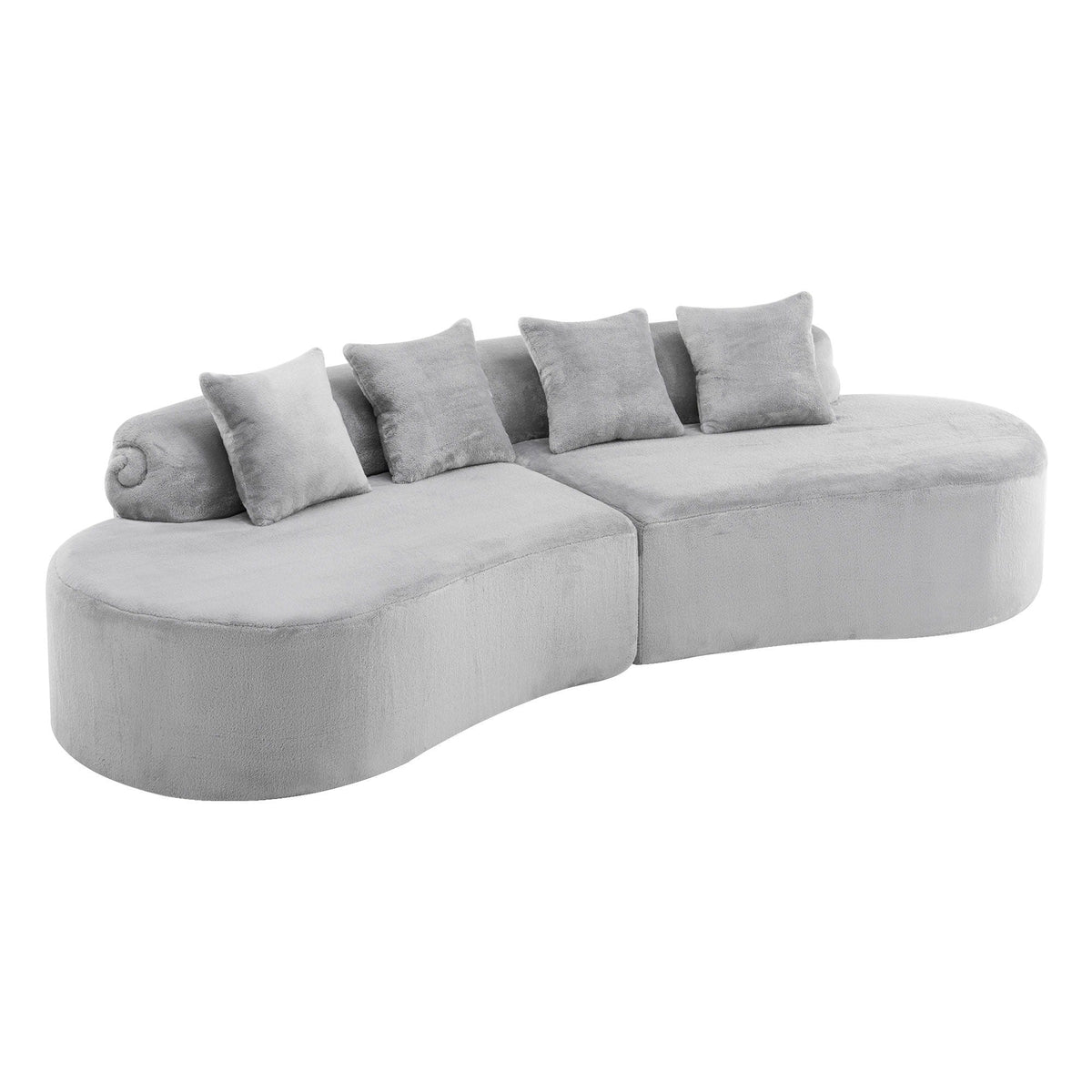 Modern Curved Sofa with Pillows