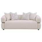 Jeanette 84-inch Fabric Upholstered Round Arm Sofa Beige