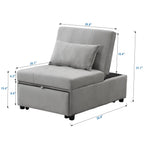 Folding Ottoman Sofa Bed – Gray