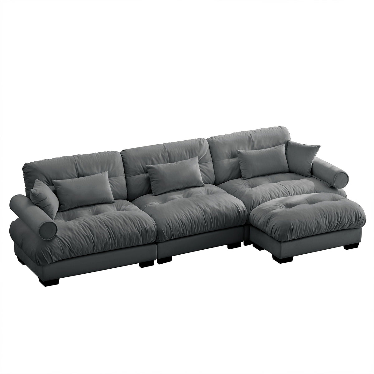 Super Comfort Oversized Modular Sectional Sofa with Movable Ottoman