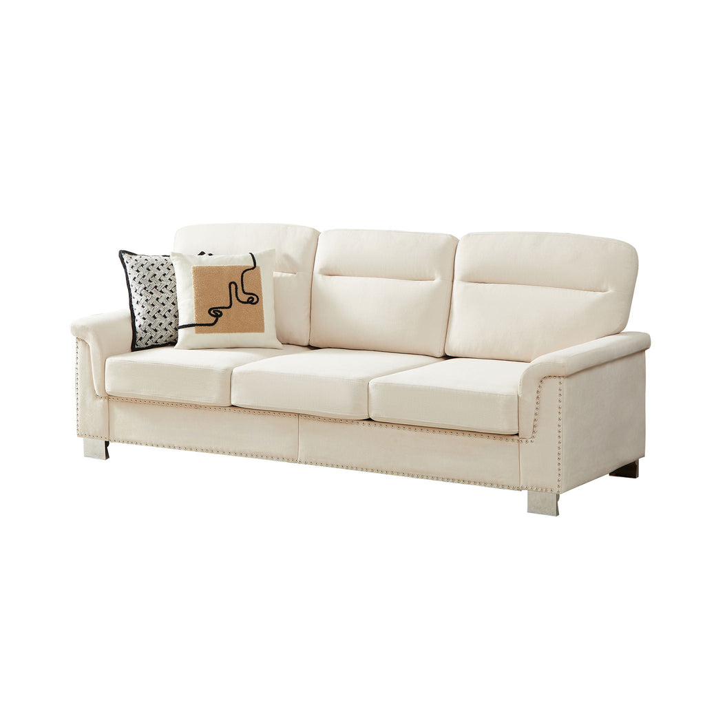 3-Seater Elegant Stationary Sofa