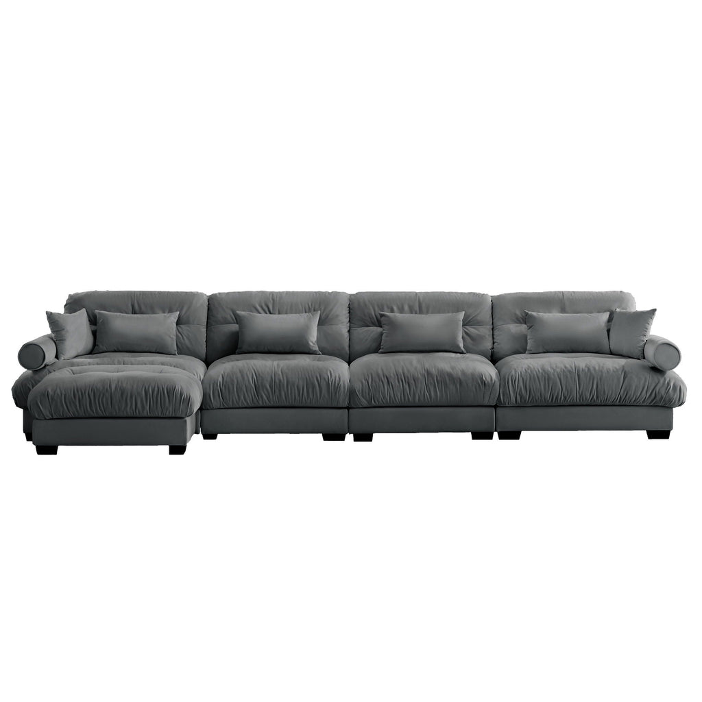 Super Comfort Oversized Modular Sectional Sofa with Movable Ottoman
