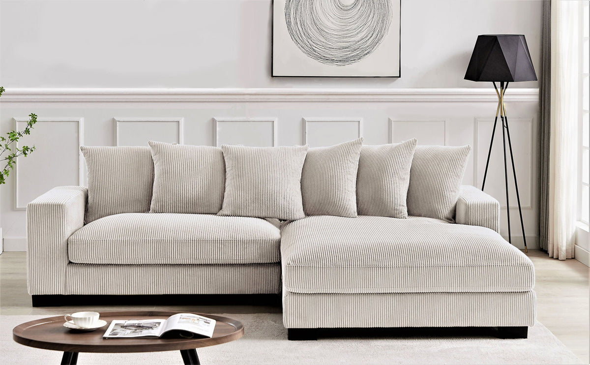 Luxe - Oversized 2 Piece Sectional Couches, L Shaped Sofa with Chaise