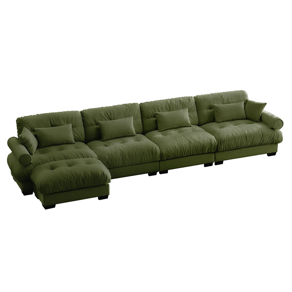 Super Comfort Oversized Modular Sectional Sofa with Movable Ottoman