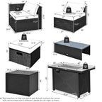 9-Piece Outdoor PE Rattan Wicker Sectional Sofa with 42-Inch 60,000 BTU Gas Fire Pit Table
