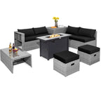 9-Piece Patio Furniture Set with 42 Inches 60000 BTU Fire Pit