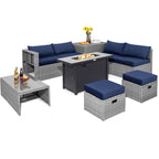 9-Piece Patio Furniture Set with 42 Inches 60000 BTU Fire Pit