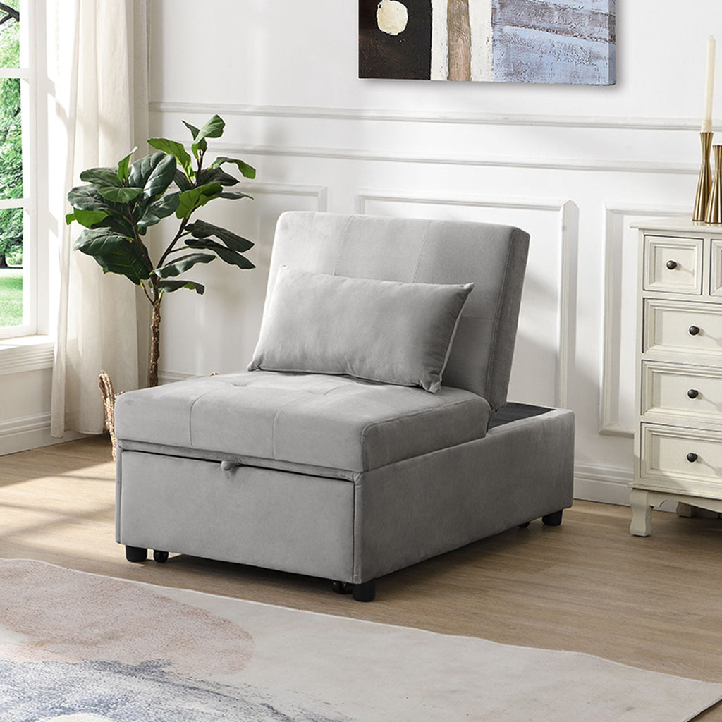Folding Ottoman Sofa Bed – Gray