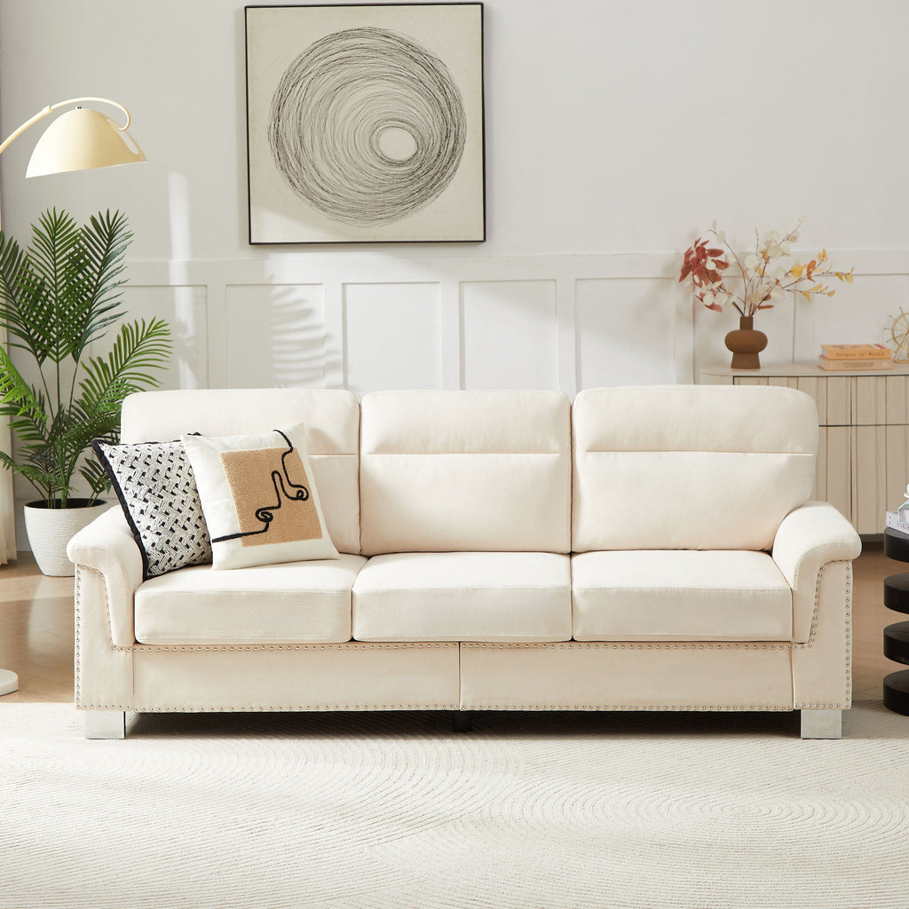 3-Seater Elegant Stationary Sofa