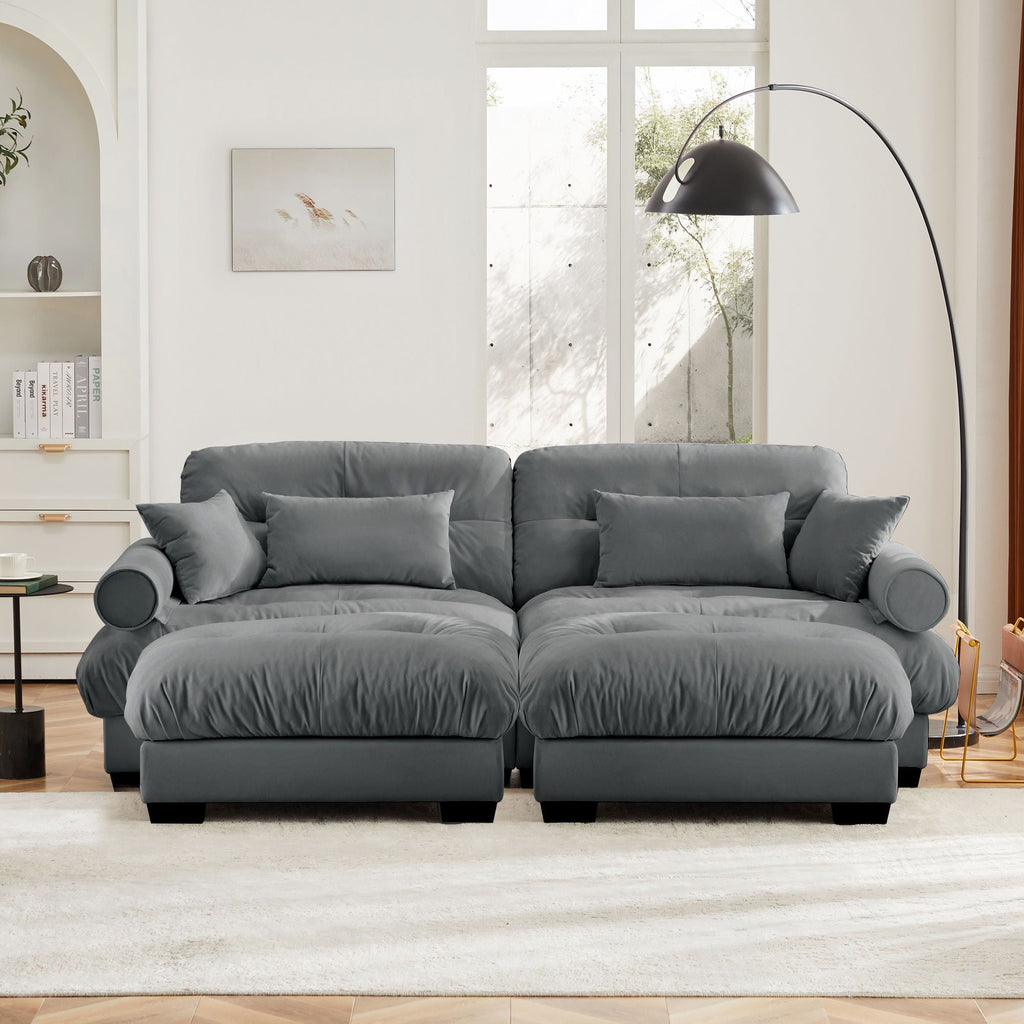 Super Comfort Oversized Modular Sectional Sofa with Movable Ottoman