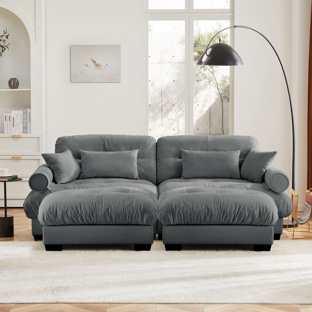 Super Comfort Oversized Modular Sectional Sofa with Movable Ottoman