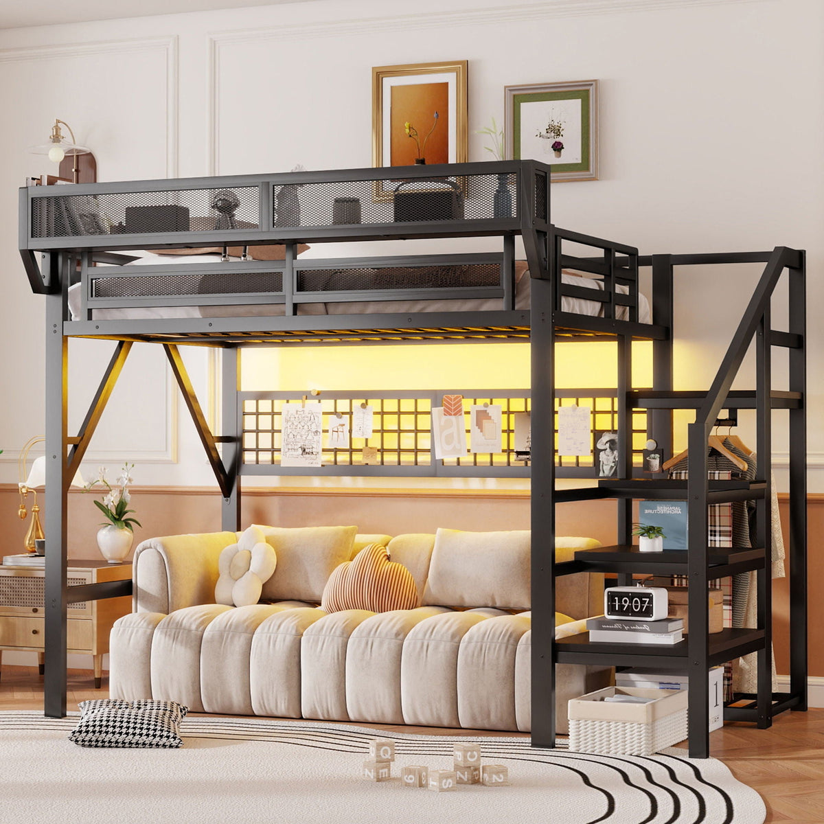 Loft Bed with Stairs & Storage