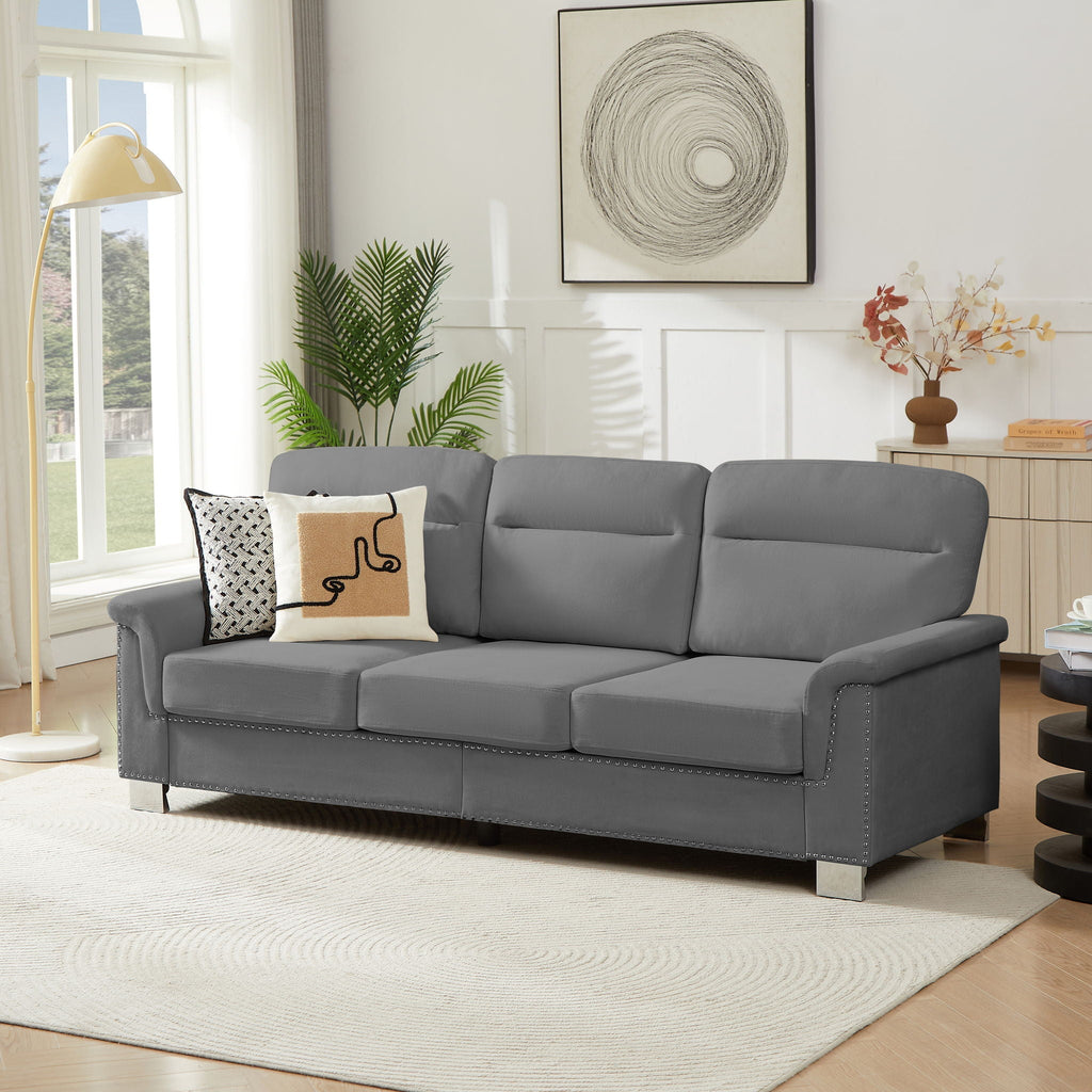 3-Seater Elegant Stationary Sofa