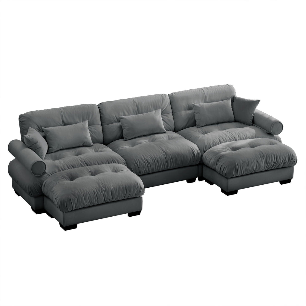 Super Comfort Oversized Modular Sectional Sofa with Movable Ottoman