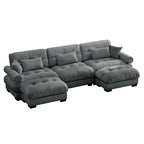 Super Comfort Oversized Modular Sectional Sofa with Movable Ottoman