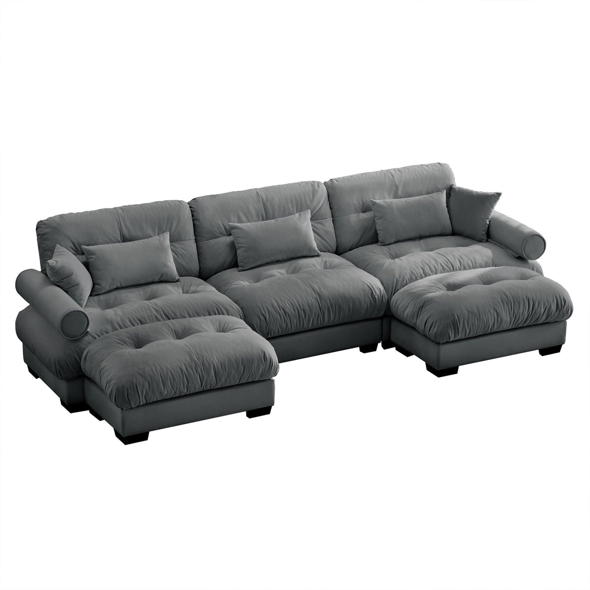 Super Comfort Oversized Modular Sectional Sofa with Movable Ottoman