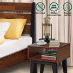 Emery Solid Wood Bed Frame & Nightstand Set