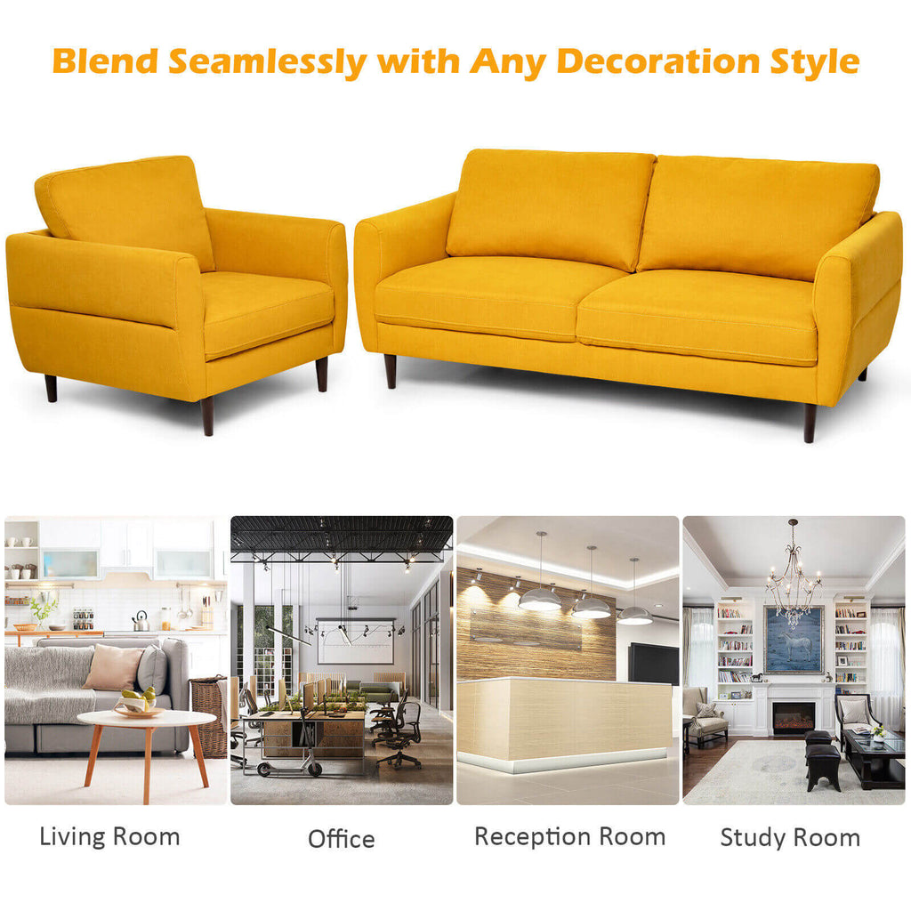2-Piece Upholstered Sofa Set with Removable Cushion Covers