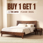Aurora Solid Wood Bed Frame & Nightstand Set