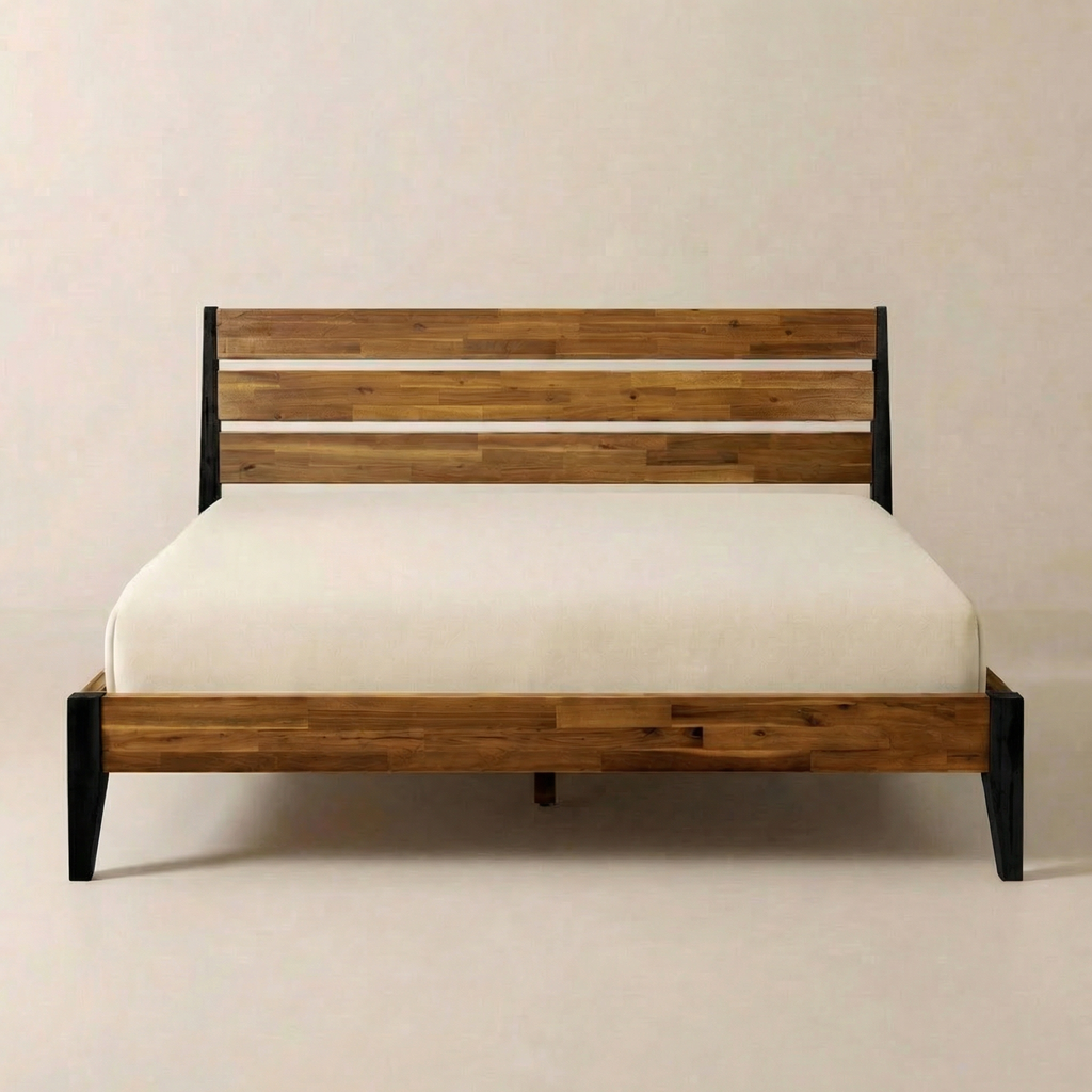 Emery Solid Wood Bed Frame & Nightstand Set