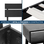 Aurora Solid Wood Bed Frame & Nightstand Set