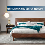 Aurora Solid Wood Bed Frame & Nightstand Set