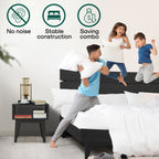 Aurora Solid Wood Bed Frame & Nightstand Set