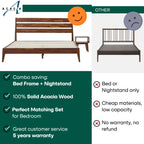 Emery Solid Wood Bed Frame & Nightstand Set