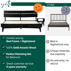Aurora Solid Wood Bed Frame & Nightstand Set