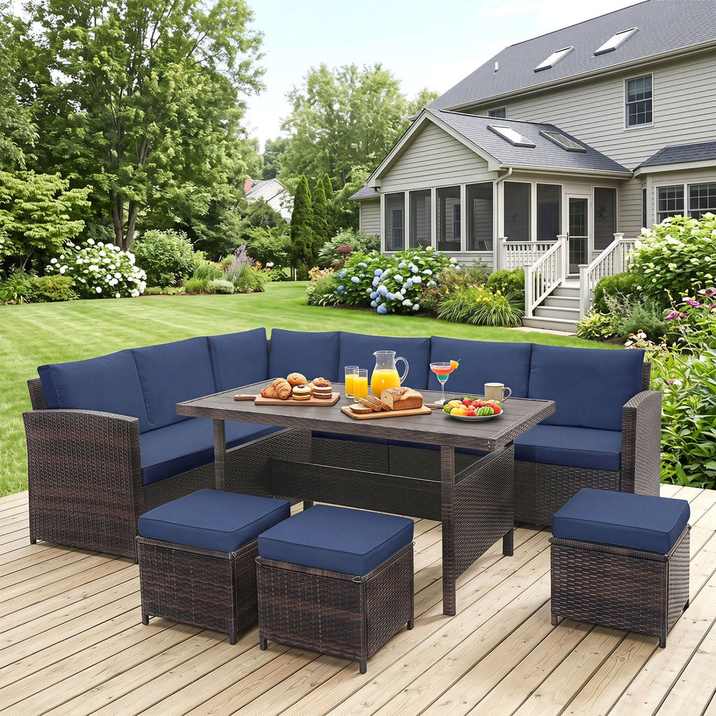 7-Piece Wicker Patio Furniture Set – White