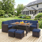 7-Piece Wicker Patio Furniture Set – White