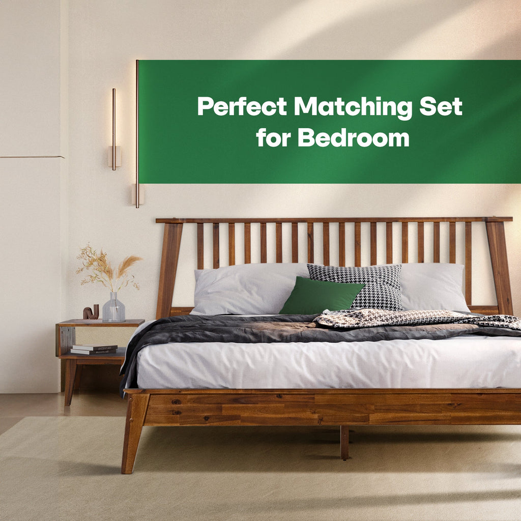 Kaylin Solid Wood Bed Frame & Nightstand Set