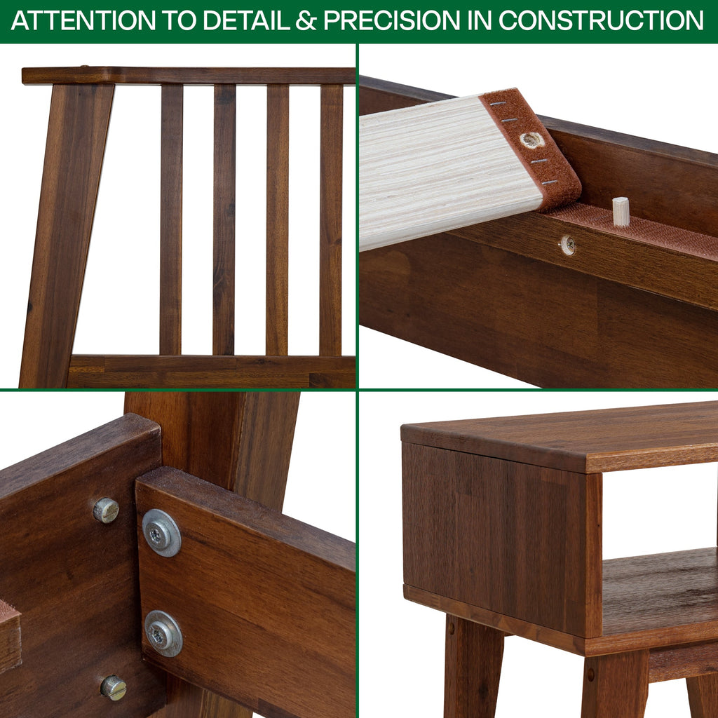 Kaylin Solid Wood Bed Frame & Nightstand Set