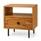 Savana Single Drawer Solid Wood Nightstand
