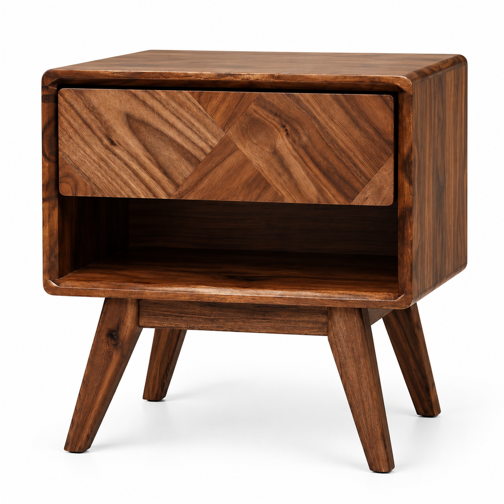 Laden Handcrafted Solid Wood Nightstand