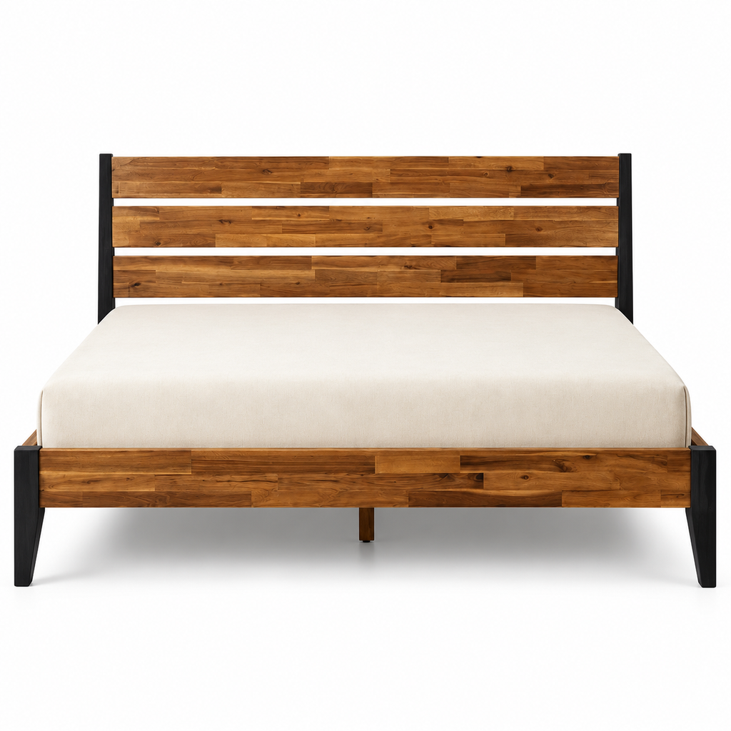 Emery Solid Wood Bed Frame & Nightstand Set