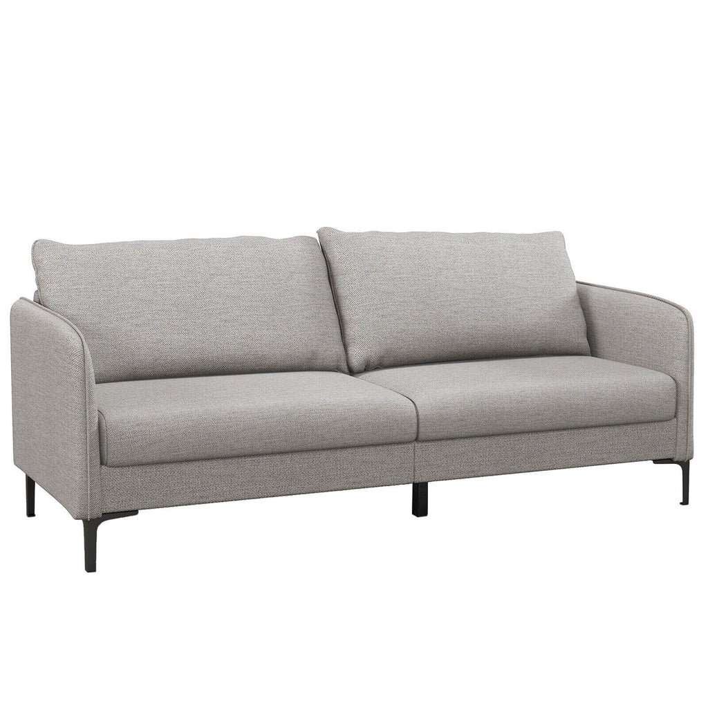 Modern 76 Inch Loveseat Sofa Couch for Apartment Dorm with Metal Legs – Gray