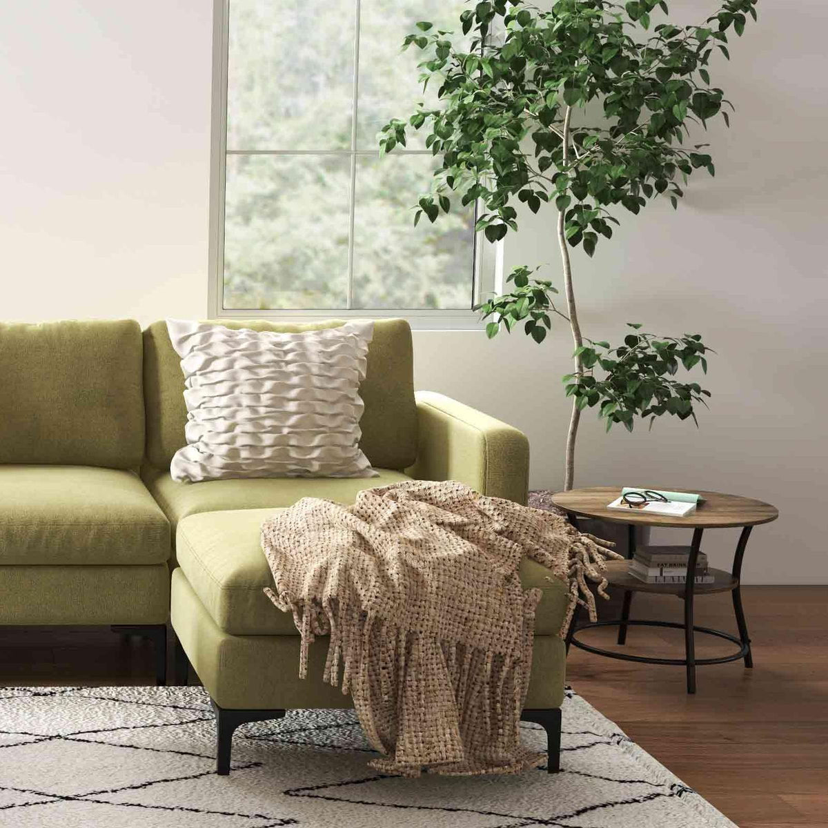 Modern Living Room Set: Modular L-shaped Sectional Sofa Lift Top Coffee Table & 3 – Globe Floor Lamp