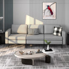 3-Seat Sectional Sofa Couch with Armrest Magazine Pocket and Metal Leg