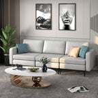 3-Seat Sectional Sofa Couch with Armrest Magazine Pocket and Metal Leg