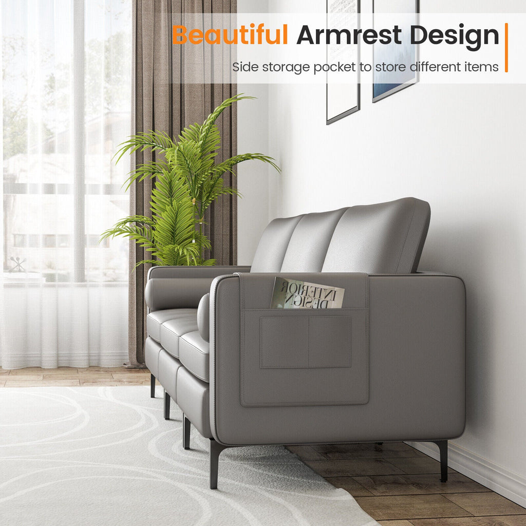 Modular 1/2/3/4-Seat L-Shaped Sectional Sofa Couch with Socket USB Port-3 – Seat with USB port